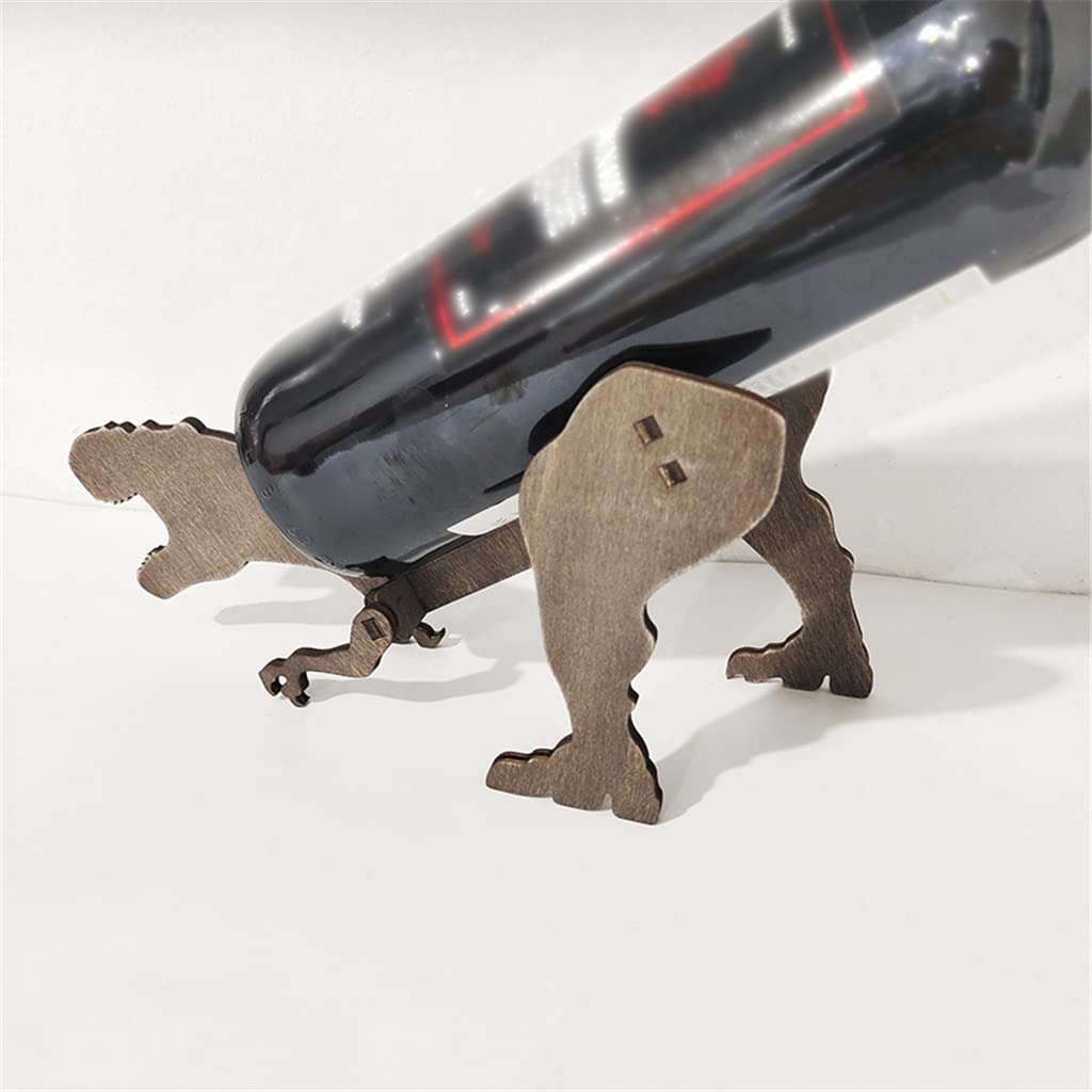 Amazon｜クリエイティブワインボトルラック 自己組み立て式 木製 恐竜